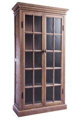 cupboard with glass doors made of natural wood