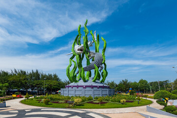 Surabaya monument, famous landmark of the city in East Java, Indonesia