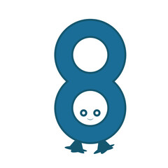 Illustration of colorful numbers Set 0 to 9 In Modern style