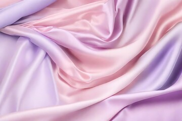 pink silk background, Delicate silk fabric in pastel pink and violet white floats gracefully in the air, defying gravity