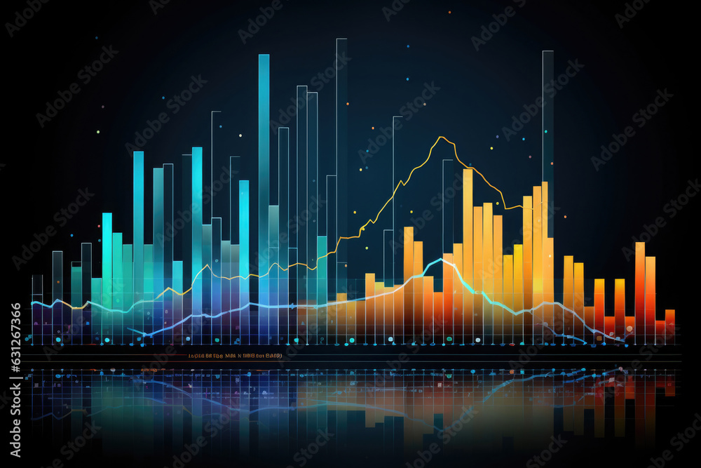 Wall mural online statistics in application. business analytics infographic. analysis report with diagrams, gra