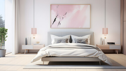 Bedroom with subtle pink vibes