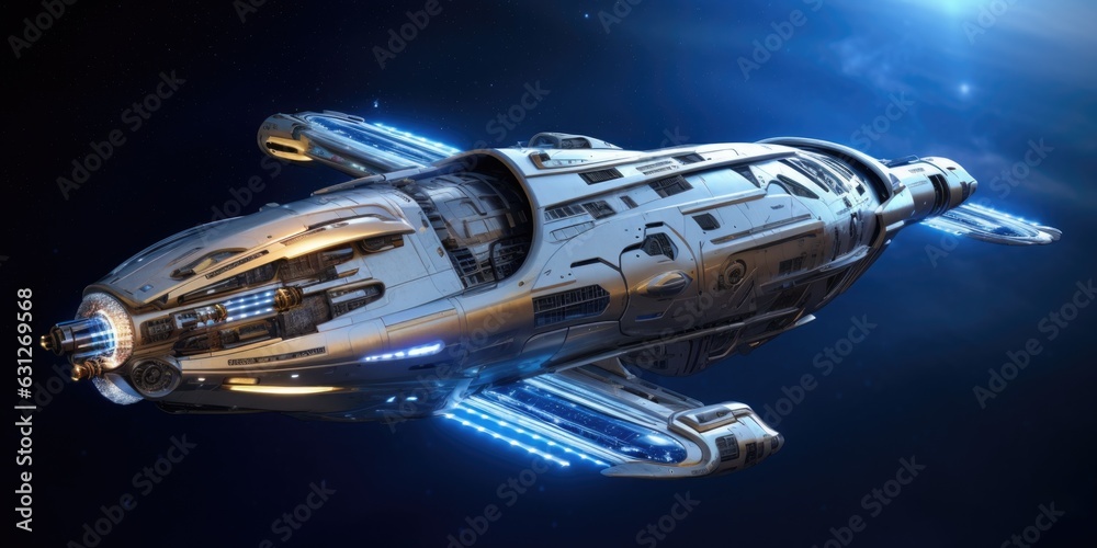 Canvas Prints the advanced and futuristic exploratory science carrier spaceship. generative ai aig27.