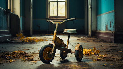 Childhood Memories: Vintage Tricycle in a Lonely Setting