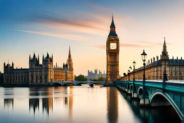 houses of parliament city generating by AI technology