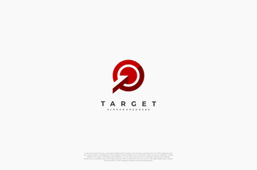 Simple arrow center target point logo concept. Vector Illustration