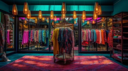 Obraz premium Enchanting Nights: Exploring the Vibrant Urban Culture through Streets, Shops, and Architectural Marvels!, generative AI