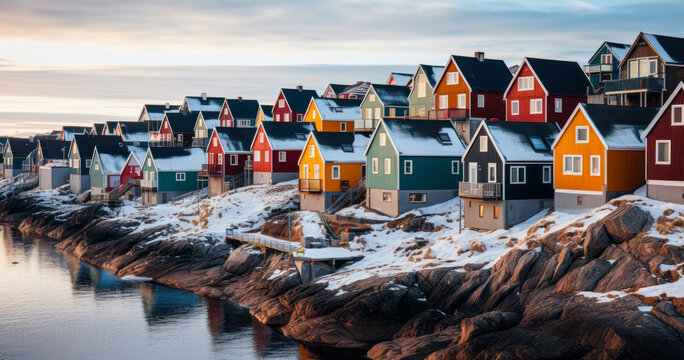 Colorful Neighborhood: Charming Homes in Greenland