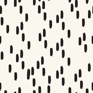 Vector black dots blots white ivory repeat pattern