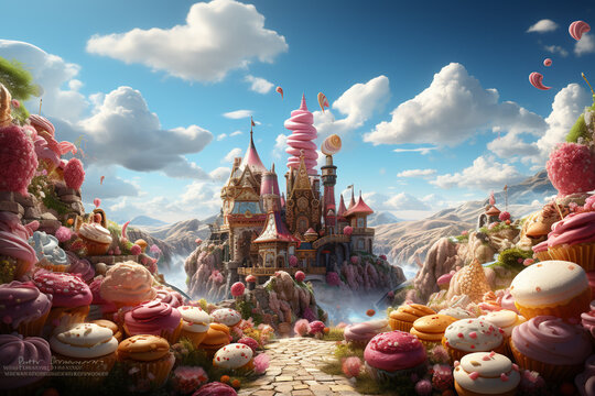 Concept of sweets and candy dream world