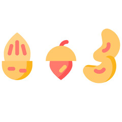 nut almond flat style icons