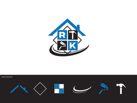 RK, rk Modern Real Estate Logo, Building Rk Logo Letter Vector For You