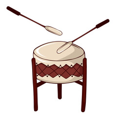 Pow Wow Drum traditional American Indian drum vector illustration