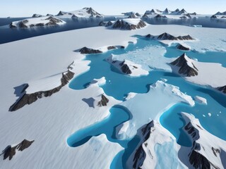 Global warming and ices melting concept, AI generated