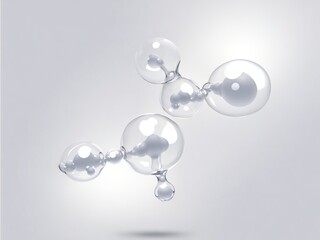 White transparent Molecule, AI generated