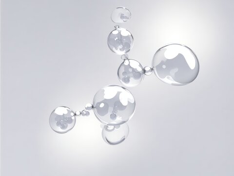White transparent Molecule, AI generated
