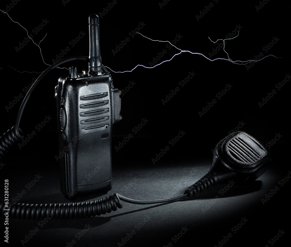 Sticker handheld radio and microphone with lightning