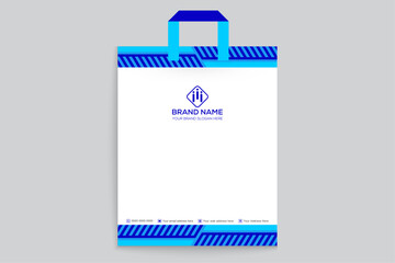 shopping bag design with blue color