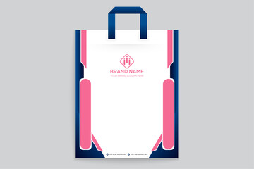 Clean style modern shopping bag template