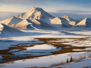 northern tundra landscape in winter generated ai