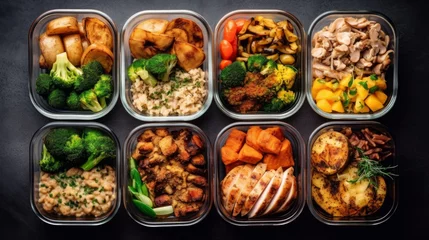 Poster Balanced meal prep for a healthy lifestyle. AI generated © PandaStockArt
