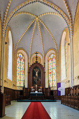 Interior of Cesis Lutheran Church, Latvia.