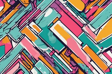 Poster abstract background with colorful graffiti elements. © Shubham