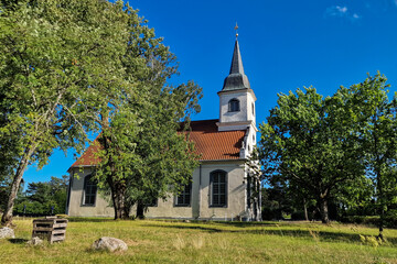 Fototapeta na wymiar Baltezers lutheran church in Adazi, Latvia.