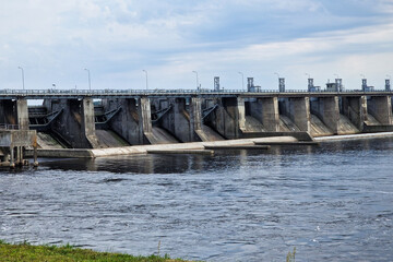 Power station on the river Daugava, Kegums, Latvia.