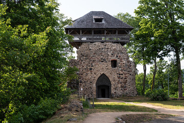 Fototapeta na wymiar Ruins of Sigulda Medieval Castle, Latvia.