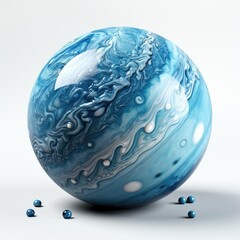 Neptune on a white background photorealistic 8k earth globe on white