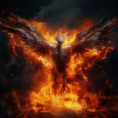 Epic Phoenix, Fire, Rebirth, Power. Generative AI