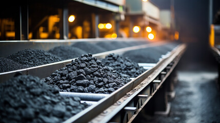 Conveyor Belts Transporting Coal to the Surface 