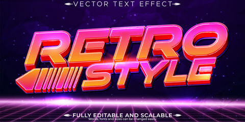 Retro style 80s text effect, editable retro future and cyber space text style © QuillArtistry