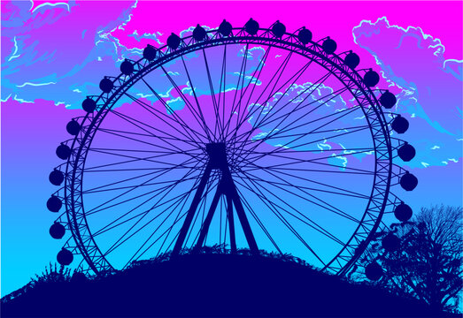 rueda de fortuna, karusell, coachella, juegos, familia, rueda