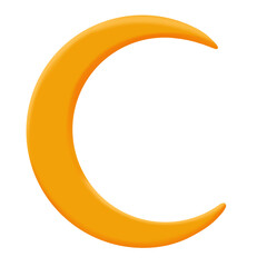 orange crescent moon icon media social
