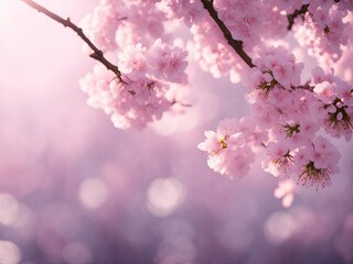 Blooming sakura branch Cherry blossom. ai generative