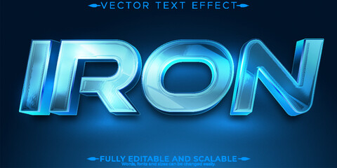 Iron text effect, editable metallic and space text style © QuillArtistry