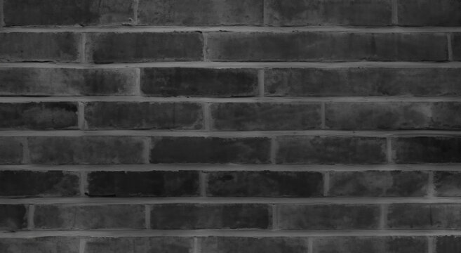 Abstract dark brick wall texture background pattern, black wall brick surface texture in high resolution and sharpness
