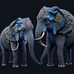 Obraz premium Elephant Spirits in Mesmerizing Mandala Universe