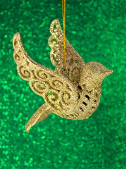 Christmas ornament of beautiful golden dove