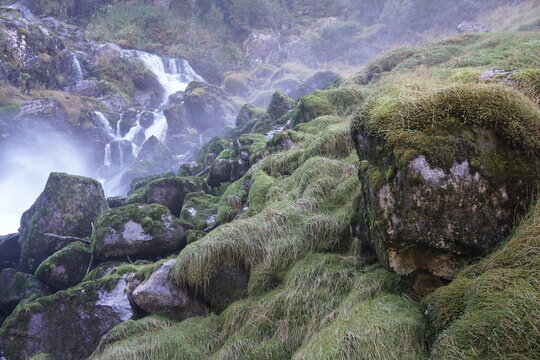 rocks and waterfall