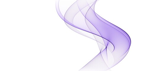 Abstract background with glowing wave. Shiny moving lines design element. Modern purple blue gradient flowing wave lines