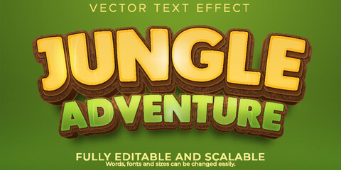 Jungle adventure text effect, editable cartoon and forest text style © QuillArtistry