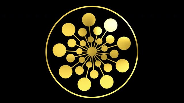 Golden Crop Circles Symbol Animated, with ALPHA Channel (Transparent Background) In 4K Resolution