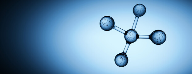 Molecule float on bright background