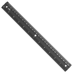 Plastic black ruler isolated