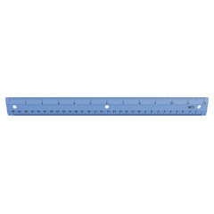 Plastic blue ruler isolated
