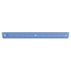 Plastic blue ruler isolated