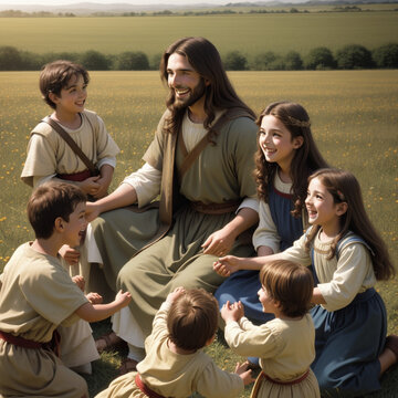 Jesus playing with children